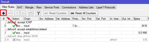 Winbox firewall